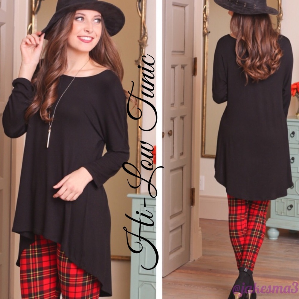 LAST ONE!! BLACK HI-LOW TUNIC - Picture 1 of 1